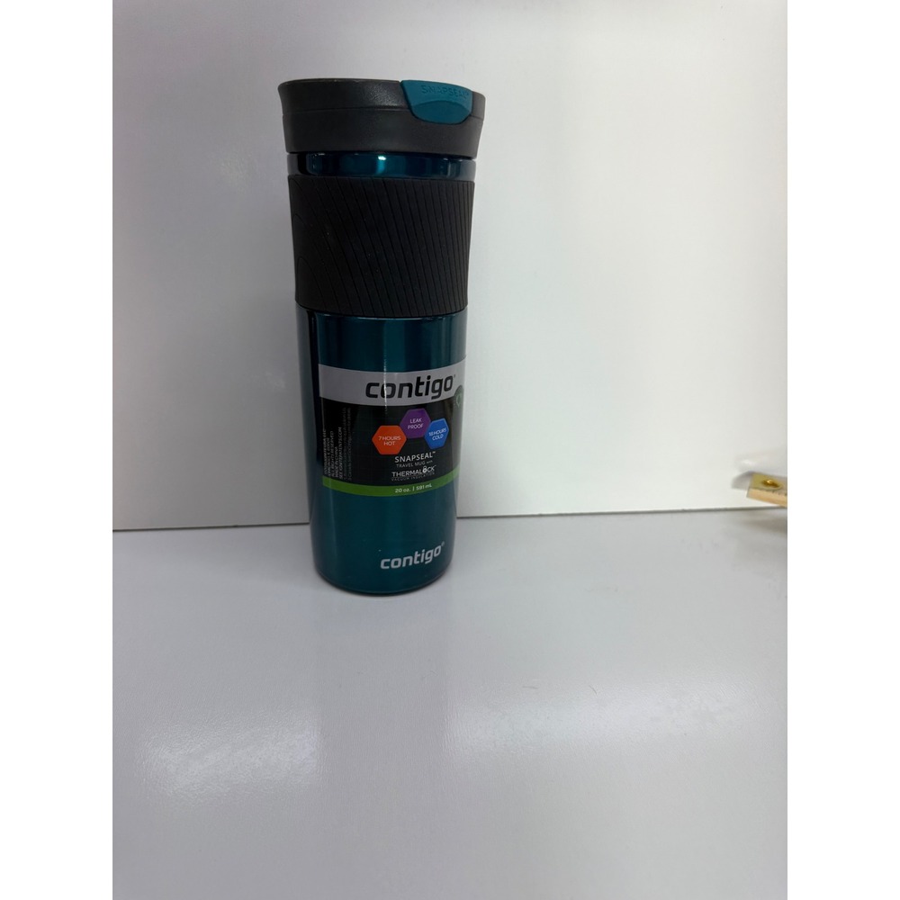 Contigo Snapseal 20oz Travel Mug Teal Metallic Thermalock Vacuum Tumbler